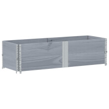 vidaXL Paletten-Aufsatzrahmen 2 Stk. Grau 150x50 cm Massivholz Kiefer