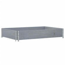 vidaXL Paletten-Aufsatzrahmen Grau 120x80 cm Massivholz Kiefer