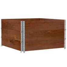vidaXL Paletten-Aufsatzrahmen 3 Stk. Braun 100x100cm Massivholz Kiefer
