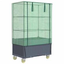 vidaXL Hochbeet mit Aufsatz und Rollen Rattan-Optik 80x50x182 cm