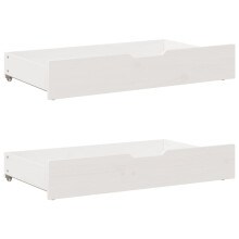 (white, 90 x 55 x 16 cm) vidaXL Under-Bed Drawers with Wheels Under Bed Storage 2 pcs Solid Wood Pine