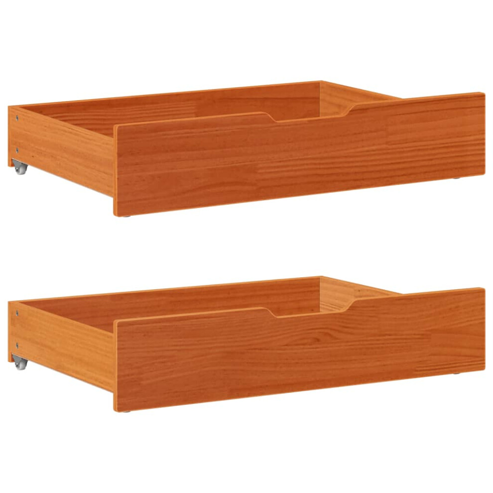 (wax brown, 85 x 55 x 16 cm) vidaXL Under-Bed Drawers with Wheels Under Bed Storage 2 pcs Solid Wood Pine