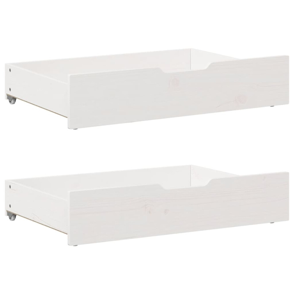 (white, 80 x 55 x 16 cm) vidaXL Under-Bed Drawers with Wheels Under Bed Storage 2 pcs Solid Wood Pine