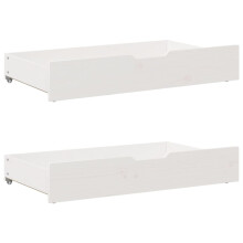 (white, 95 x 55 x 16 cm) vidaXL Under-Bed Drawers with Wheels Under Bed Storage 2 pcs Solid Wood Pine