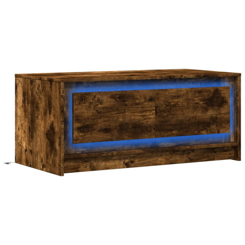 VidaXL (smoked oak) vidaXL Coffee Table with LED Lights Hallway Accent Side Table Engineered Wood 2