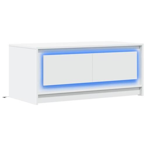 VidaXL (white) vidaXL Coffee Table with LED Lights Hallway Accent Side Table Engineered Wood 2