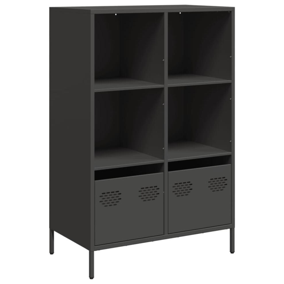 (black, 68x39x103,5 cm) vidaXL Highboard Sideboard Home Storage Side Cabinet Cupboard Buffet Steel