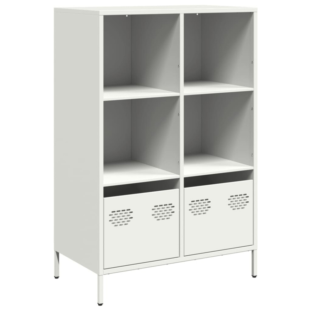 VIDAXL Highboard - Steel - White - 68x39x103.5 cm - Image 2