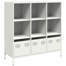 (white, 101,5x39x103,5 cm) vidaXL Highboard Sideboard Home Storage Side Cabinet Cupboard Buffet Steel