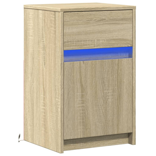 VidaXL vidaXL Nachttisch mit LED-Leuchten Sonoma Eiche Holzwerkstoff 2