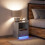VidaXL (concrete grey, 1 pcs) vidaXL Bedside Cabinet with LED Lights Bed Table Engineered Wood 5