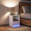 VidaXL (white, 1 pcs) vidaXL Bedside Cabinet with LED Lights Bed Table Engineered Wood 5