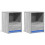 VidaXL (grey sonoma, 2 pcs) vidaXL Bedside Cabinet with LED Lights Bed Table Engineered Wood 3