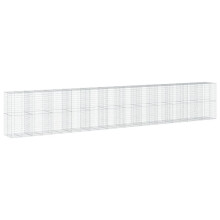 vidaXL Gabione mit Deckel 1200x100x200 cm Verzinktes Eisen