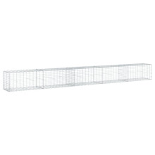 (500 x 50 x 50 cm) vidaXL Gabion Basket with Cover Gabion Raised Bed Gabion Cage Galvanised Iron