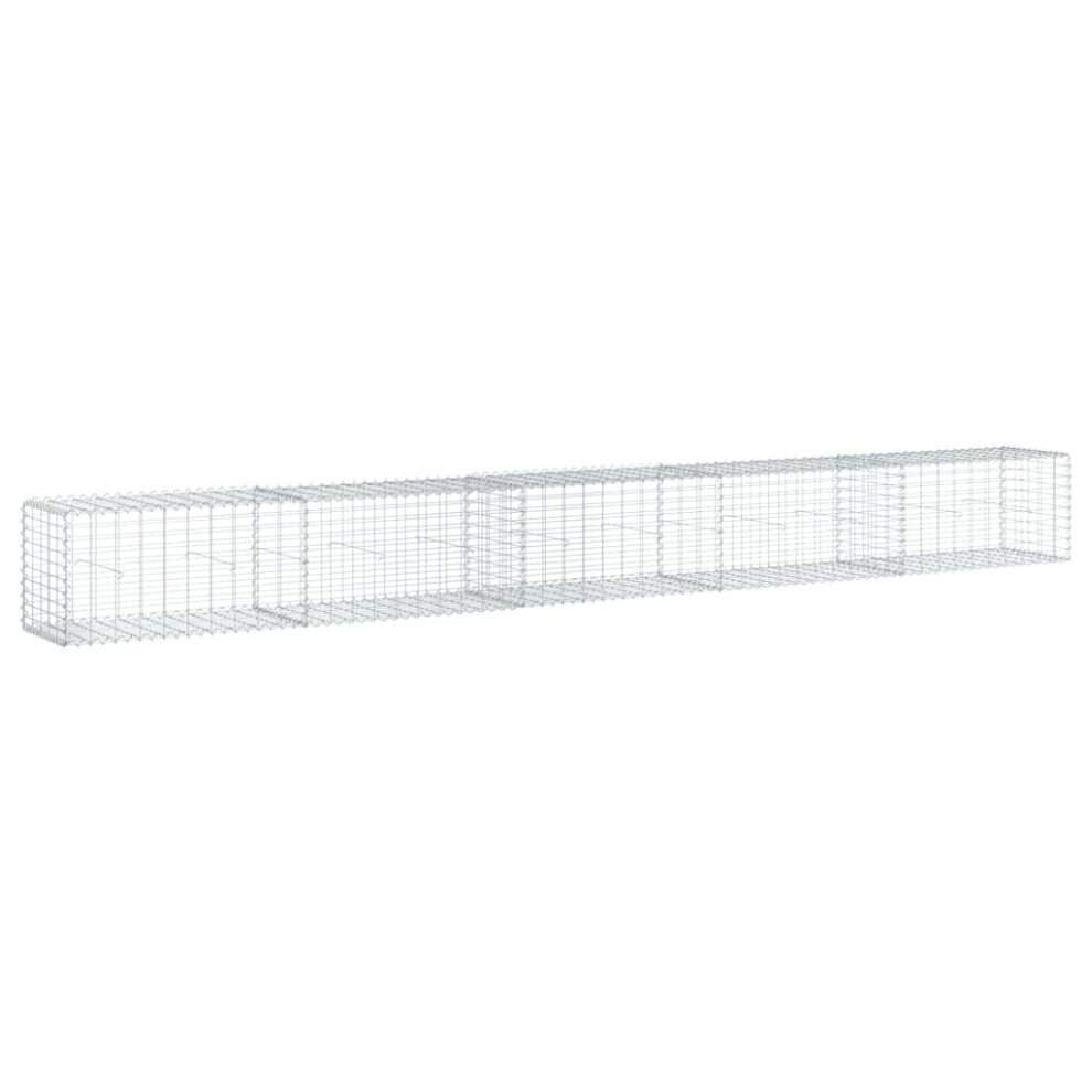 Vidaxl (500 X 50 X 50 Cm) Gabion Basket With Cover Gabion Raised Bed Gabion Cage Galvanised Iron