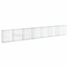 vidaXL Gabione mit Deckel 700x50x100 cm Verzinktes Eisen