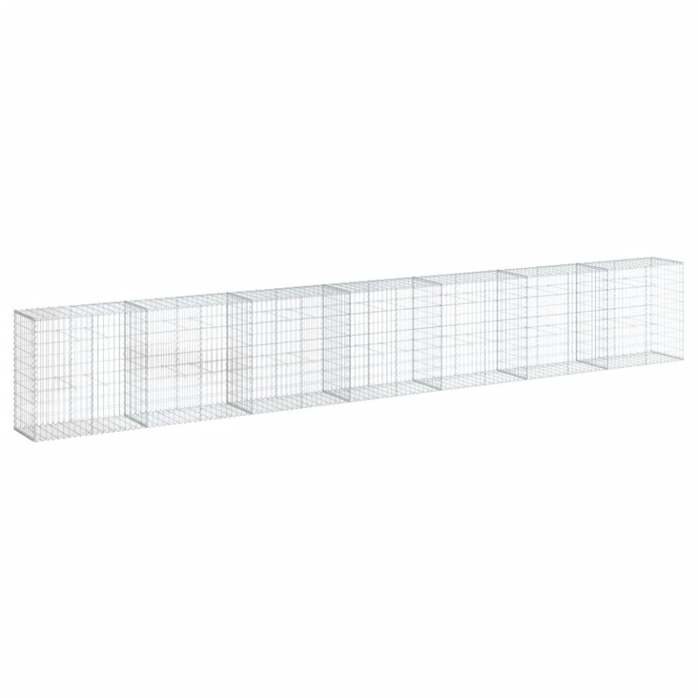 Vidaxl (700 X 50 X 100 Cm) Gabion Basket With Cover Gabion Raised Bed Gabion Cage Galvanised Iron