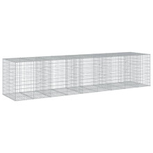 vidaXL Gabione mit Deckel 450x100x100 cm Verzinktes Eisen