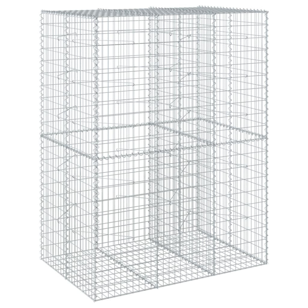 (150 x 100 x 200 cm) vidaXL Gabion Basket with Cover Gabion Raised Bed Gabion Cage Galvanised Iron