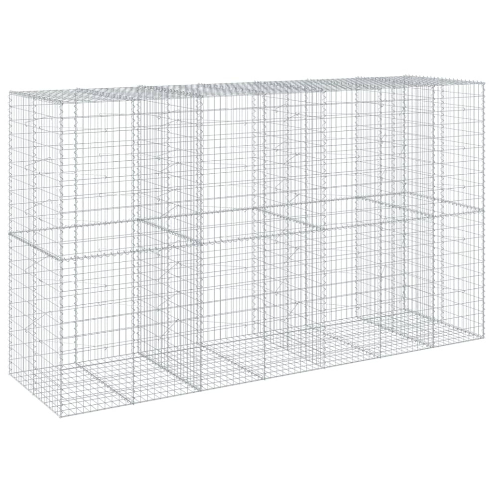 Vidaxl (350 X 100 X 200 Cm) Gabion Basket With Cover Gabion Raised Bed Gabion Cage Galvanised Iron