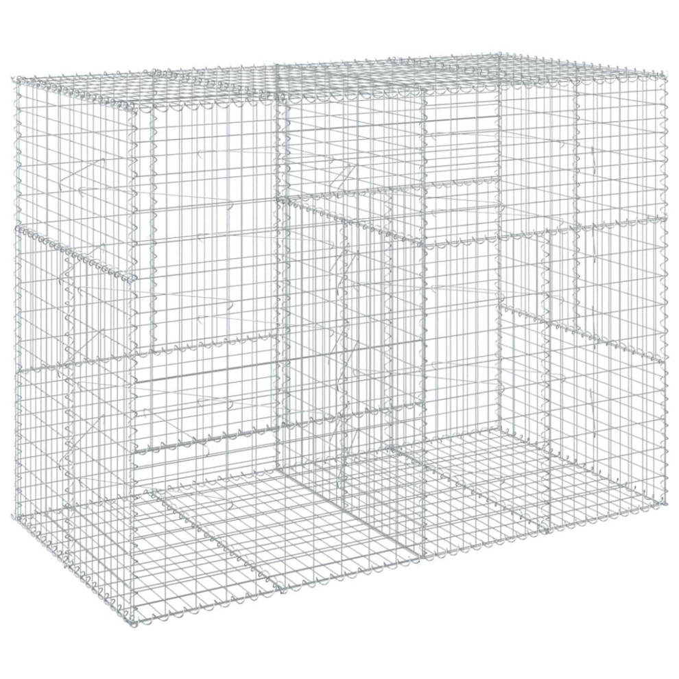 Vidaxl (200 X 100 X 150 Cm) Gabion Basket With Cover Gabion Raised Bed Gabion Cage Galvanised Iron