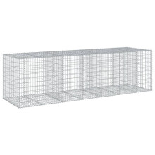 vidaXL Gabione mit Deckel 350x100x100 cm Verzinktes Eisen
