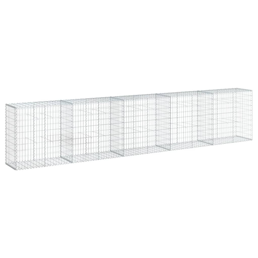 Vidaxl (500 X 50 X 100 Cm) Gabion Basket With Cover Gabion Raised Bed Gabion Cage Galvanised Iron