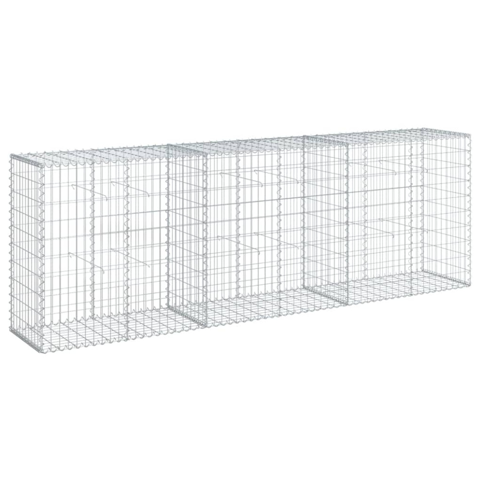 Photos - Plant Stand VidaXL Gabion Basket with Cover Gabion Raised Bed Gabion Cage Galvanised Iron (300 x 50 x 100 cm)