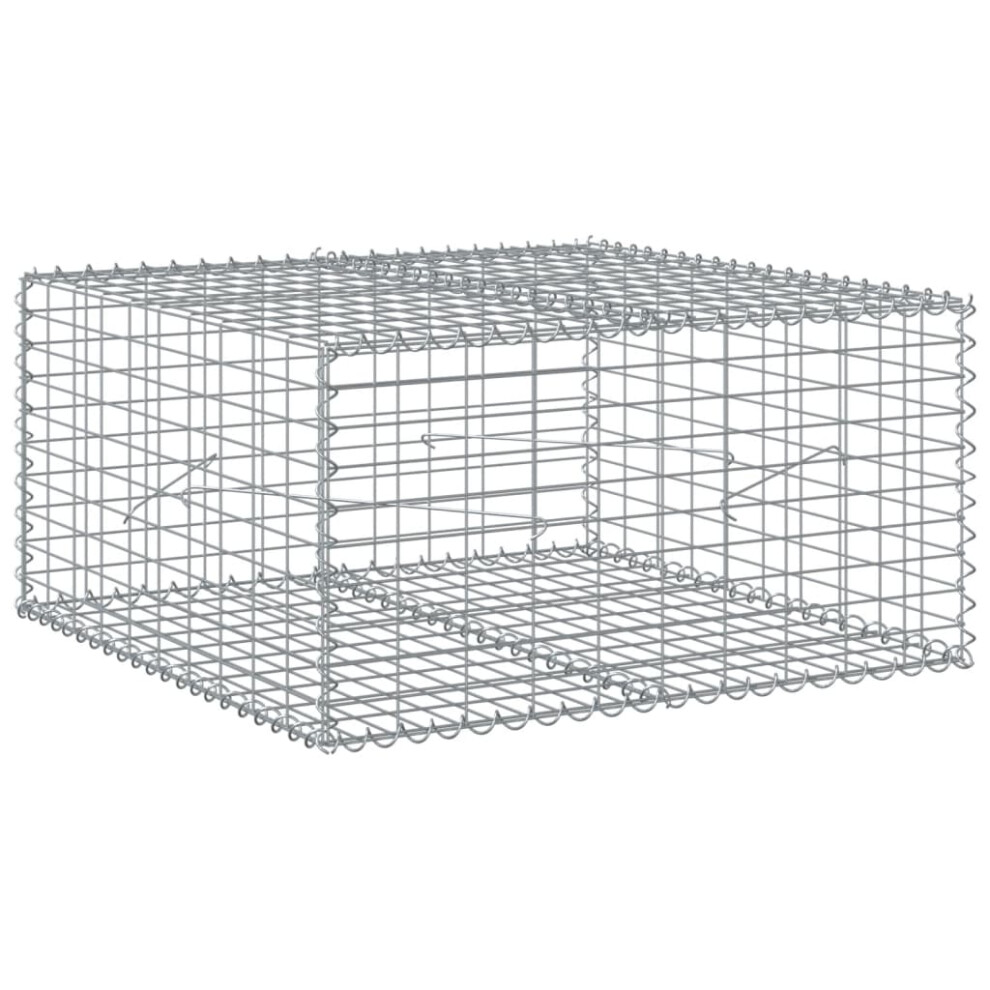 (100 x 100 x 50 cm) vidaXL Gabion Basket with Cover Gabion Raised Bed Gabion Cage Galvanised Iron