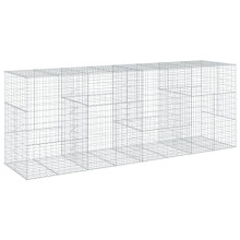 vidaXL Gabione mit Deckel 400x100x150 cm Verzinktes Eisen