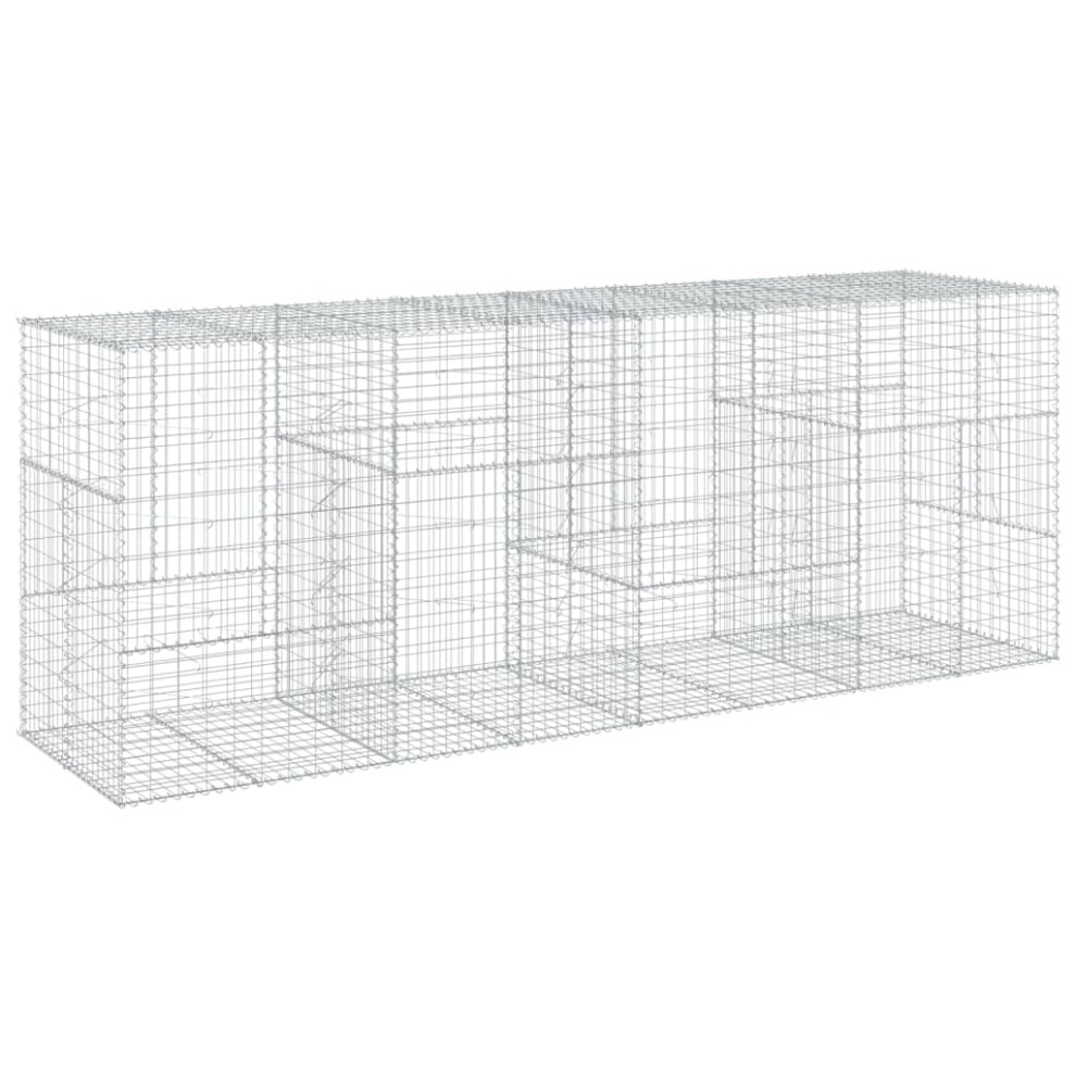Vidaxl (400 X 100 X 150 Cm) Gabion Basket With Cover Gabion Raised Bed Gabion Cage Galvanised Iron