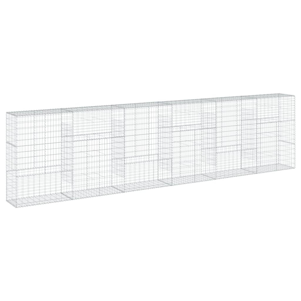 Vidaxl (600 X 50 X 150 Cm) Gabion Basket With Cover Gabion Raised Bed Gabion Cage Galvanised Iron