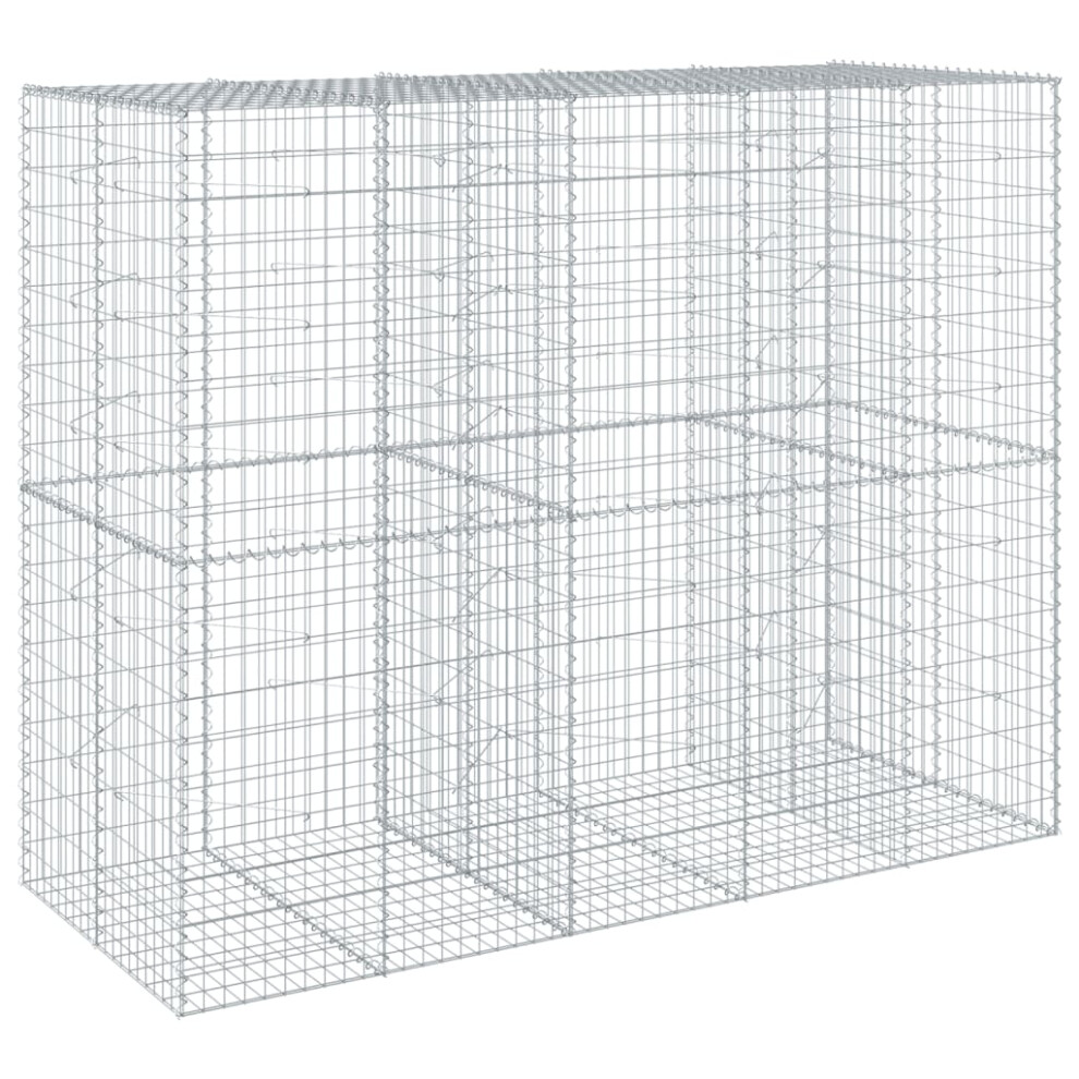 (250 x 100 x 200 cm) vidaXL Gabion Basket with Cover Gabion Raised Bed Gabion Cage Galvanised Iron