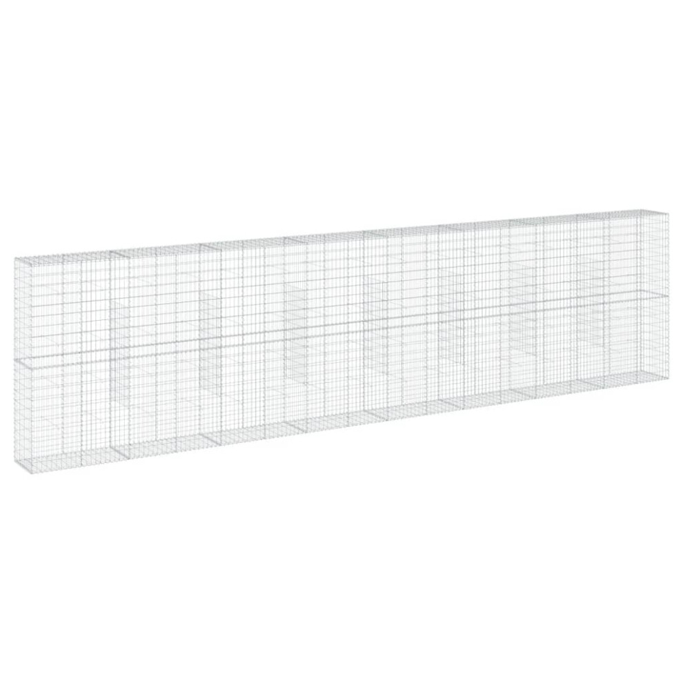 Vidaxl (800 X 50 X 200 Cm) Gabion Basket With Cover Gabion Raised Bed Gabion Cage Galvanised Iron