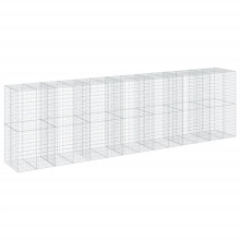 vidaXL Gabione mit Deckel 700x100x200 cm Verzinktes Eisen