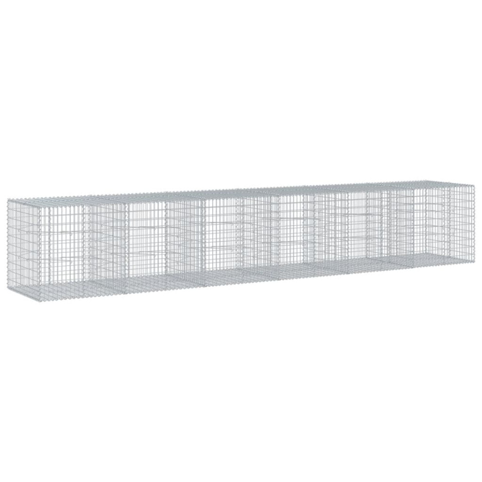 Vidaxl (600 X 100 X 100 Cm) Gabion Basket With Cover Gabion Raised Bed Gabion Cage Galvanised Iron