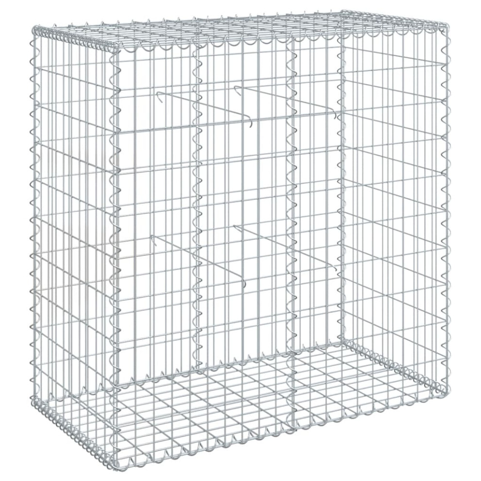 (100 x 50 x 100 cm) vidaXL Gabion Basket with Cover Gabion Raised Bed Gabion Cage Galvanised Iron