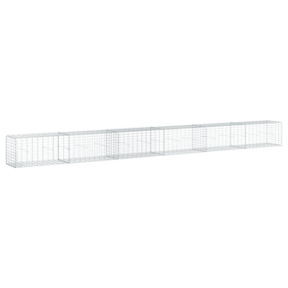 Vidaxl (600 X 50 X 50 Cm) Gabion Basket With Cover Gabion Raised Bed Gabion Cage Galvanised Iron