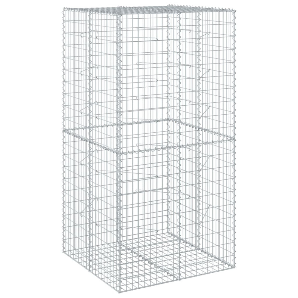 Vidaxl (100 X 100 X 200 Cm) Gabion Basket With Cover Gabion Raised Bed Gabion Cage Galvanised Iron