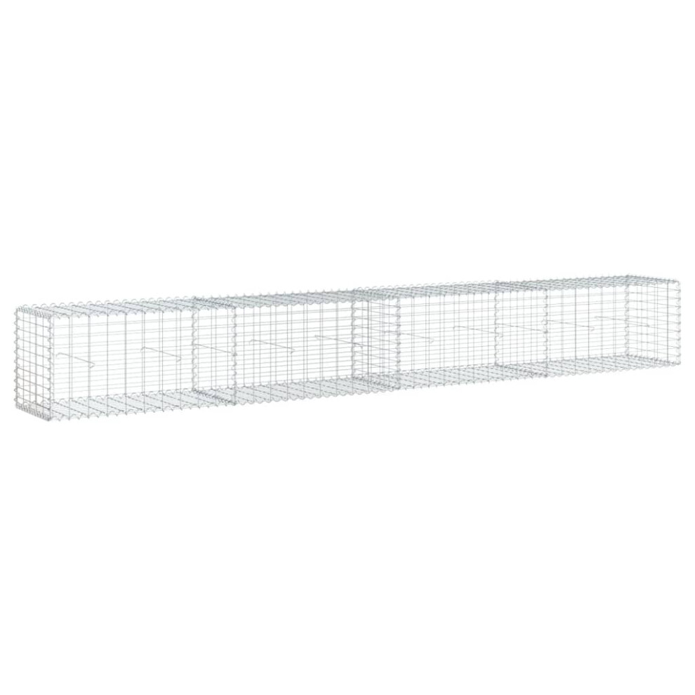 Vidaxl (400 X 50 X 50 Cm) Gabion Basket With Cover Gabion Raised Bed Gabion Cage Galvanised Iron