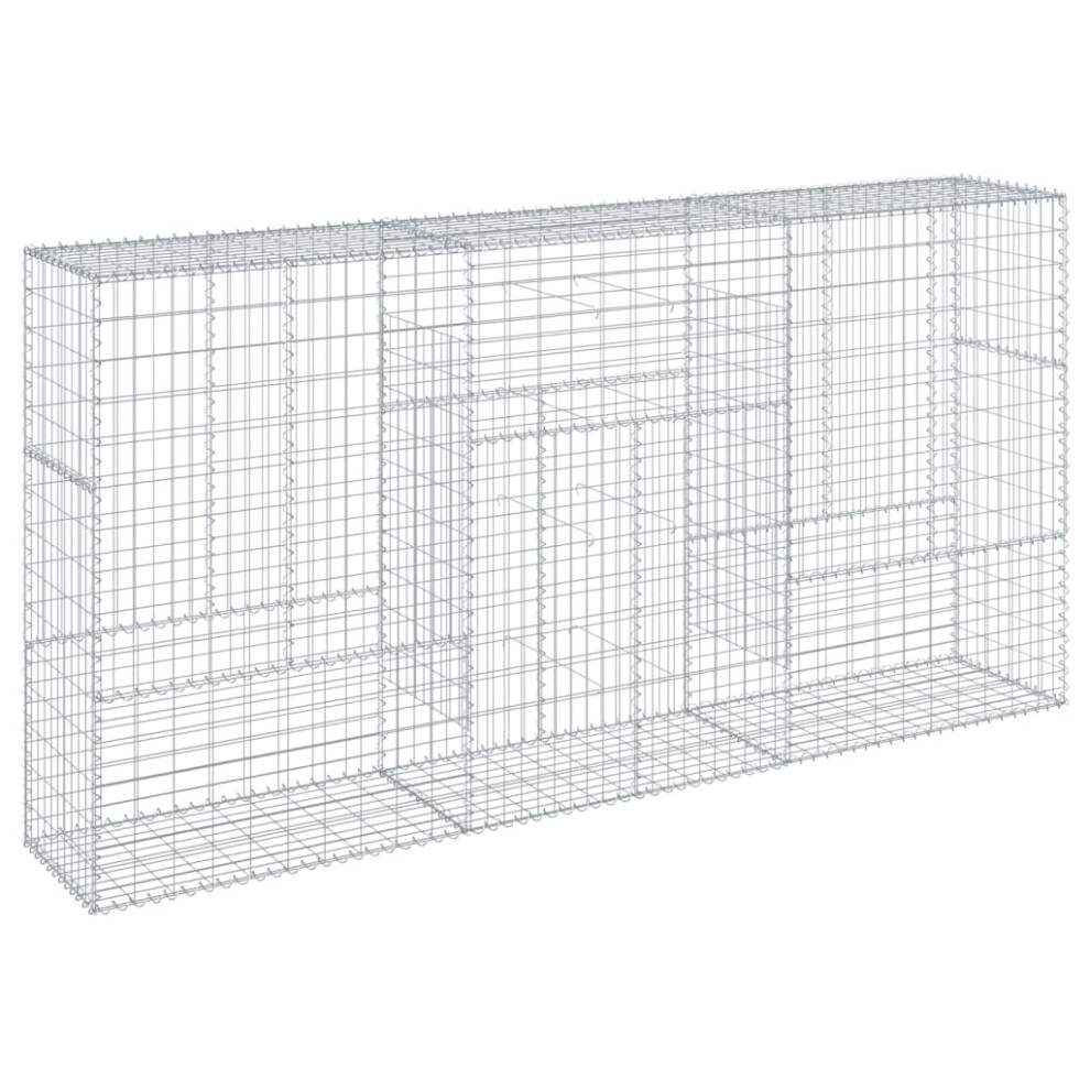 (300 x 50 x 150 cm) vidaXL Gabion Basket with Cover Gabion Raised Bed Gabion Cage Galvanised Iron