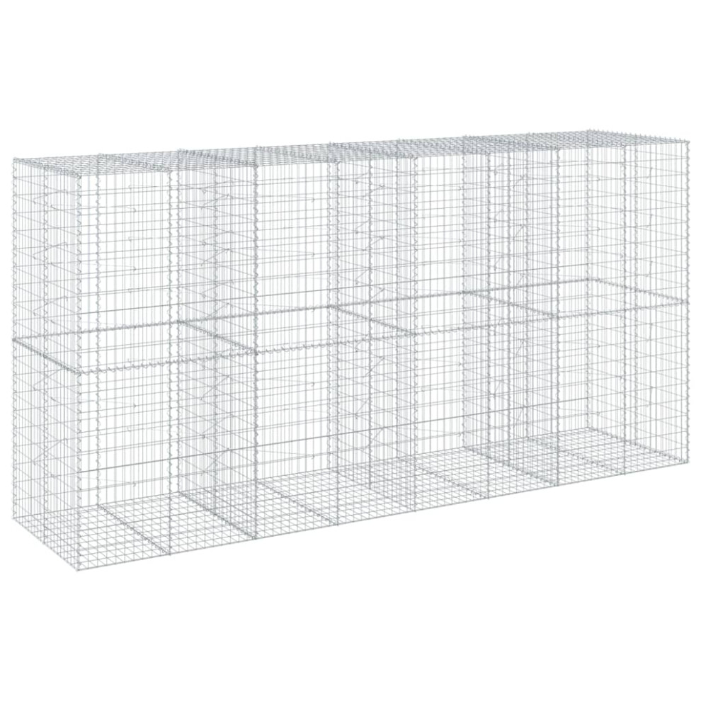 Vidaxl (400 X 100 X 200 Cm) Gabion Basket With Cover Gabion Raised Bed Gabion Cage Galvanised Iron