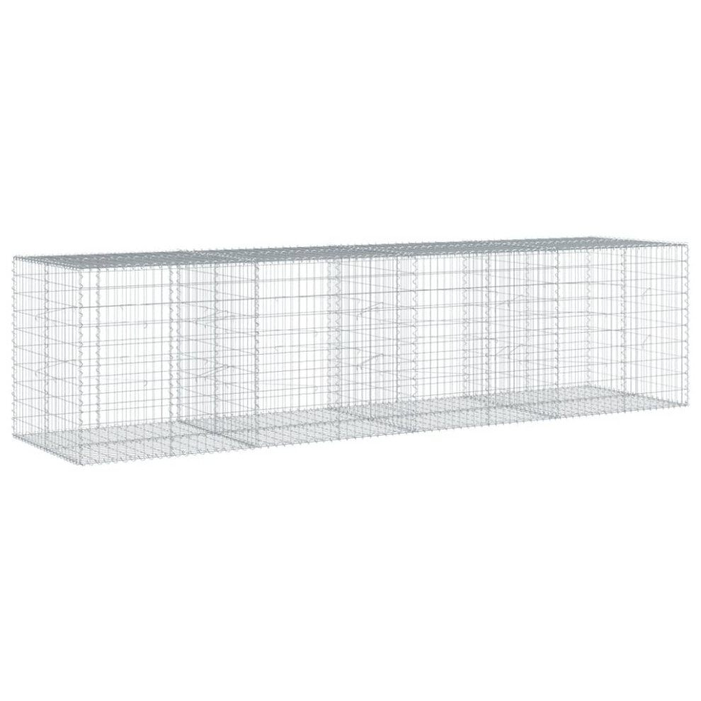 Vidaxl (400 X 100 X 100 Cm) Gabion Basket With Cover Gabion Raised Bed Gabion Cage Galvanised Iron