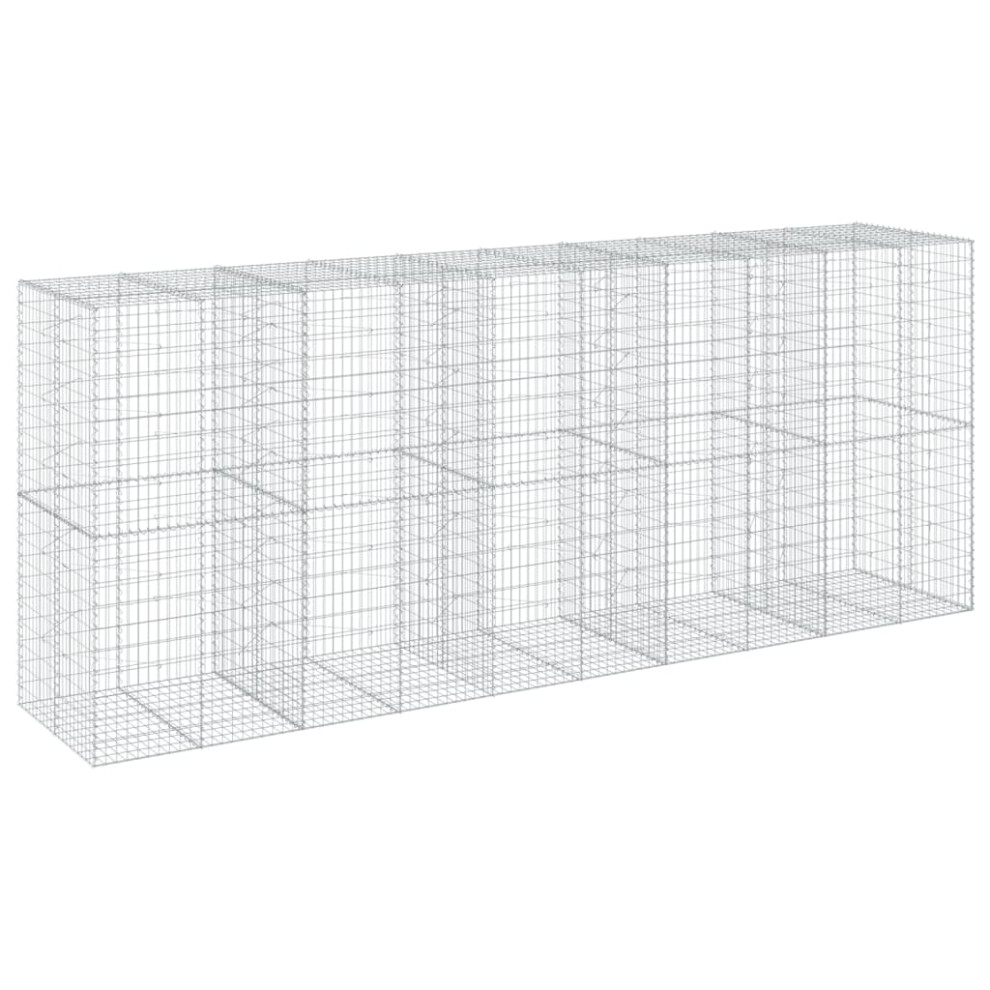 Vidaxl (500 X 100 X 200 Cm) Gabion Basket With Cover Gabion Raised Bed Gabion Cage Galvanised Iron