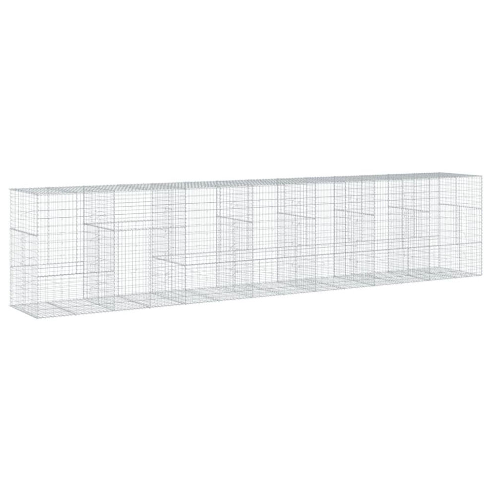 Vidaxl (700 X 100 X 150 Cm) Gabion Basket With Cover Gabion Raised Bed Gabion Cage Galvanised Iron