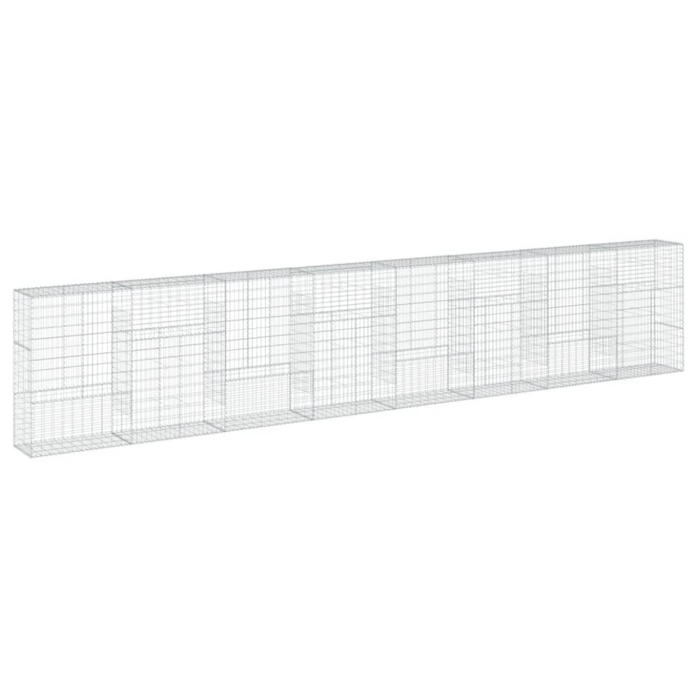 Vidaxl (800 X 50 X 150 Cm) Gabion Basket With Cover Gabion Raised Bed Gabion Cage Galvanised Iron