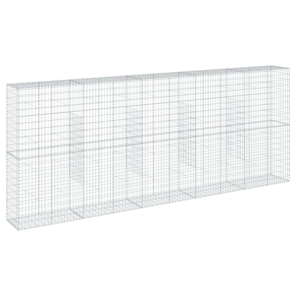 Vidaxl (500 X 50 X 200 Cm) Gabion Basket With Cover Gabion Raised Bed Gabion Cage Galvanised Iron