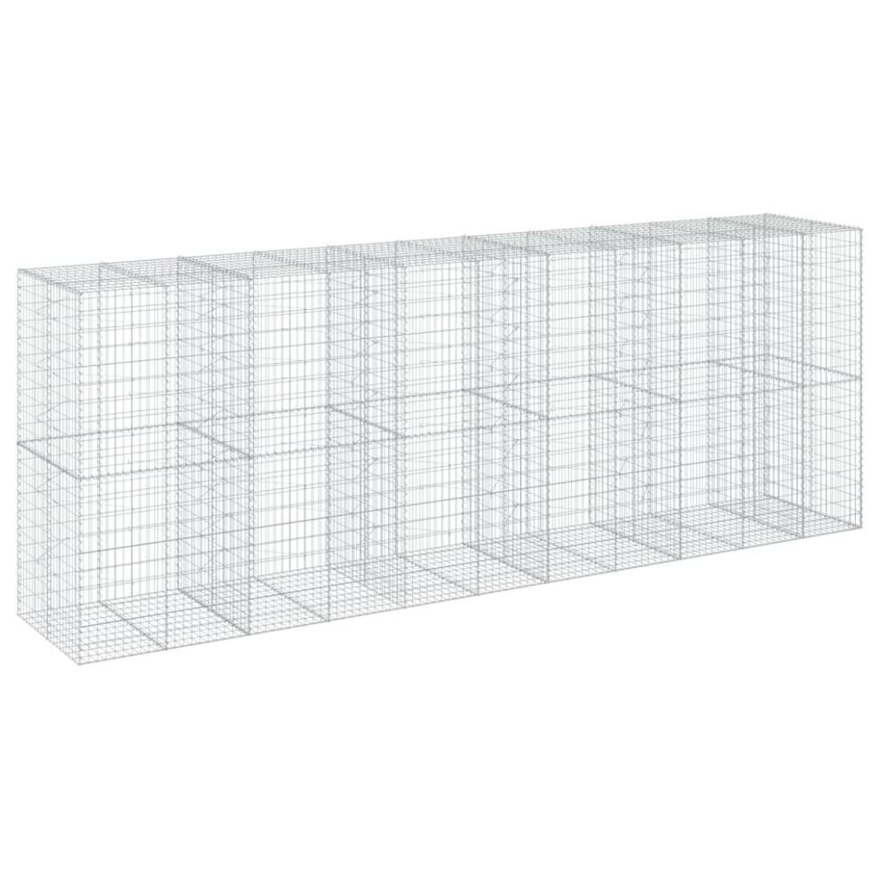 Vidaxl (550 X 100 X 200 Cm) Gabion Basket With Cover Gabion Raised Bed Gabion Cage Galvanised Iron