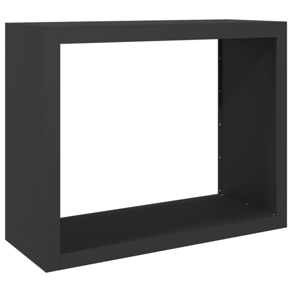 Vidaxl (Black, 100 X 40 X 80 Cm) Firewood Rack Fireplace Log Store Firewood Log Rack Log Holder Steel